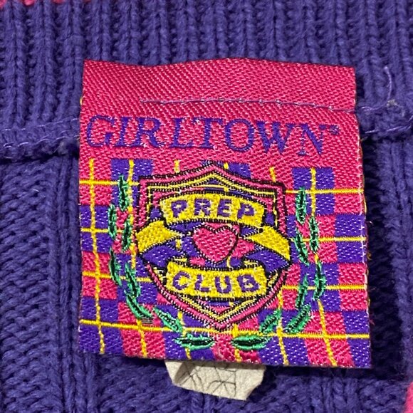 Vintage Girltown Prep Club Cardigan Sweater Girls 12 to 14 Purple Candycore - Picture 4 of 5